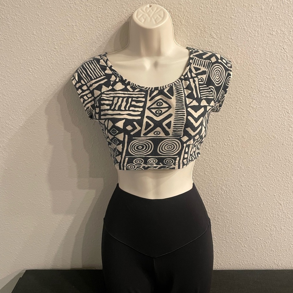 Manifesto Tribal Design Crop Top